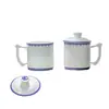 Taza de Cerámica Azul y Blanco Exquisita de Jingdezhen con Tapa Gran Capacidad Taza de Agua Personal para Oficina Taza para Reuniones Individual Se Puede Imprimir con Nombre