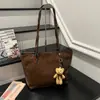 Bolso Tote de Lujo con Estampado de Leopardo para Mujer, Gran Capacidad, Retro, para el Trabajo, Nicho, Casual, Versátil, Bolso de Hombro