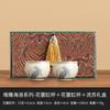 Fábrica de pilha escultura onda bud jar copo chinês kung fu mestre copo único copo pintado à mão cerâmica chá conjunto caixa presente