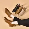 Zapatos de Tobillo para Mujer de Cuero Suave con Punta Fina Vintage 2026 Otoño Nuevos Versátiles Botines de Tacón Bajo de 3cm Suela Gruesa Versátiles Antideslizantes