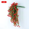 45 Malha Eucalipto Artificial Violeta Pendente de Parede Flor de Eucalipto Flor Artificial Layout de Cena Casamento Pendente de Parede Decoração de Rattan