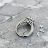 Anillo de Moissanita Redonda y Cuadrada de 2 Quilates para Mujer, Elegante y Sencillo, Anillo de Boda de Plata 925, Regalo para Novia, Joyería