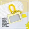 Porta-cartões transparente horizontal da moda para estudantes, cordão para crachá escolar, capa protetora para crachá, porta-cartão IC de comércio exterior no atacado