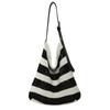 Bolso de Paja Rayado de Gran Capacidad para Mujer 2025 Verano Nuevo Bolso de Hombro para Playa Viaje Marítimo Bolso Tote Bandolera