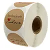 Los más vendidos de Amazon Rollos de Papel Kraft Gracias Hechos a Mano Adhesivos Decoración para Hornear Dibujos Animados Redondos Pegatinas Etiquetas
