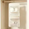 Bolsa cuadrada con cremallera para guardar ropa interior, para colgar en la pared del armario, para organizar calcetines y ropa interior en compartimentos separados, un esencial para dormitorios