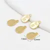 Pingente Preserva-Cor Banhado a Ouro 14K com Círculo e Caractere da Sorte Acessório para Joias Artesanais DIY Pingente Dourado da Sorte Pequeno Charme D105