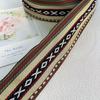 Cinta Jacquard Nacional Geometría Estilo Bohemio Accesorios de Ropa de Comercio Exterior AH-3187 Ancho 6.5CM Beige