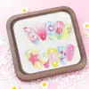 Estrella de Mar Almendra Limón Pintada a Mano Resina 3D Uñas Portátiles Arte de Uñas Comercio Exterior Transfronterizo Venta Caliente Uñas Postizas Terminadas 30 Piezas