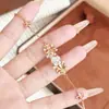 Pulsera Nueva Vintage Flor de Iris Huevo de Paloma Circonita para Mujer, Joyería de Anillo de Lujo Ligero de Nicho de Gama Alta
