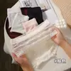 Bragas de Encaje Estilo Francés para Mujer, Entrepierna Antibacteriana de Seda sin Costuras, Calzones de Malla Hueca de Cintura Media para Mujer