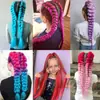 Peluca de Fibra Sintética de Exportación de una Pieza Cola de Caballo Morada Colorida Banda Elástica para el Cabello Atadura para el Cabello Cola de Caballo Colorida