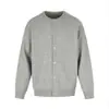 Cárdigan de Punto de Manga Larga de Color Sólido para Hombre Estilo Primavera y Otoño Marca Americana de Moda Suéter Abrigo de Cuello Redondo Estilo Perezoso Casual