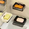 Directo de fábrica caja de jabón de doble capa para el hogar multiusos para baño cocina escurridor de jabón montado en la pared sin perforaciones