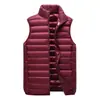 Invierno Transfronterizo Nueva Chaqueta de Plumas Convertible Chaleco para Hombre Moda Cuello Alto Chaleco Ligero de Plumas Transmisión en Vivo