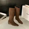 Botas longas femininas que aumentam a altura e afinam, nova coleção outono/inverno 2026, até o joelho, estilosas e da moda