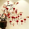 Tela afelpada, grandes adornos de linternas rojas colgantes, decoraciones para árboles, decoraciones 2026, para celebraciones de inauguración de casa y ceremonias de mudanza