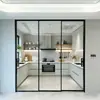 Puerta corredera de marco ultraestrecho para cocina y balcón, puerta corredera de aleación de aluminio, puerta corredera de cristal para mampara de baño