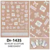 Redanco5D Repujado Ins Popular Caricatura Pegatina para Uñas Corazón Tejido Lindo Pegatina Estéreo para Uñas Dr1435