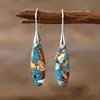 Pendientes de Aro con Colgante de Gota de Agua Piedra del Emperador Neo Bohemia Transfronterizos Pendientes Joyería Popular Europea y Americana de Piedra Natural