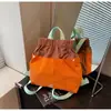 Mochila de Estilo Nuevo 2026 con Parches de Color Contrastante para Mujer, Mochila Ligera Casual para Viaje, Bolsa Escolar de Tela de Nylon Impermeable de Gran Capacidad