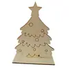 Decoraciones Navideñas Pintura Infantil en Blanco Tablero de Madera DIY Rompecabezas de Madera Papá Noel Adorno Creativo de Escritorio