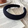 Faixa de Cabelo de Sarja de Alta Qualidade para Outono e Inverno com Design de Coroa Alta, Realça a Tez, Versátil para Passeios, Lavagem do Rosto e Acessório de Penteado