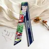 Estilo Coreano Verão Novo Borboleta Floral Feminino Decorativo Versátil Fita para Amarrar Bolsas, Lenço de Seda, Lenço de Pescoço Pequeno, Lenço