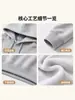 Sudadera con capucha exclusiva transfronteriza de 380 g con forro polar, corte holgado casual, versátil, nuevo estilo de otoño, sudadera lisa para hombre