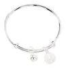 Pulseira de Prata Pura Sino da Sorte Roda Gigante para Mulheres, Pulseira Ajustável Versátil de Prata Pura Método Antigo