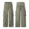 Ropa de Hombre Shanggu 2026 Primavera y Otoño Algodón Puro Estilo Americano Ropa de Trabajo para Hombre Bolsillos Múltiples Paracaidista Funcional Calle Casual Pantalones