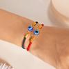 Pulsera Europea y Americana Transfronteriza Nueva Ojos Azules con Cuentas Pulsera Ajustable Tejida a Mano Ojos del Diablo Combinable
