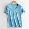 Camiseta de Algodão Mercerizado de Seda de Amora 2026 com Toque Fresco Não Amassa 13 Cores Top Fresco de Verão Sedoso para Mulheres