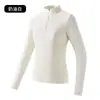 Camiseta de manga longa com zíper parcial, gola alta, forrada de fleece, 10A, antibacteriana, para homens, aquecimento infravermelho distante, quente, esportiva, secagem rápida, para mulheres