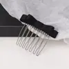 Pinza para el cabello negra con lazo y corona alta para mujer, nuevo peinetín invertido de alta gama 2026, peine de princesa, pinza para flequillo