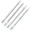 Empujador de Acero de Doble Extremo de Acero Inoxidable para Remover Cutículas, Pequeño Empujador de Acero con Mango Tallado para Remover Esmalte de Uñas, Raspar y Limpiar Cutículas de Uñas