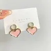 Pendientes de Perla Estilo Coreano Francés Elegante con Cierre de Plata 925 Pendientes de Gama Alta Corazón Flor Pendientes Versátiles para Mujer Venta al por Mayor
