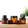 Frasco de Creme Marrom Personalizado para Venda por Atacado 30ml 50ml Creme para Olhos Creme Facial Cosméticos Reembalado Frasco Vazio Frasco de Amostra Portátil