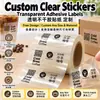 Pegatinas adhesivas hechas a medida, etiquetas de forma irregular, marcas registradas transparentes de PVC, certificados de calidad, pegatinas de cristal y pegatinas de sellado transparentes