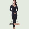 Roupa Íntima Térmica Feminina Camada Base Top Fino Modelador de Corpo Roupas de Outono e Conjunto de Calças para Inverno