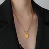 Collar de girasol con flor cuadrada pequeña que no se decolora, cadena larga de verano para mujer, colgante con cadena torcida, nicho ligero de lujo