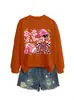 Amazon eBay Estación Independiente Moda Casual Versátil para Mujer Animadora Cuadros Lazo Sudadera Deportiva Comercio Exterior