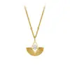 Corpo 925 Prata Estilo Ins Colar Galvanizado Ouro 18K Nicho Corrente da Clavícula Em Forma de Leque Alto Padrão Luxo Leve Empilhado Estilo Francês