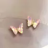 Borboleta Colorida Nail Art Strass Strass de Vidro Aurora Iridescente 3D Metal Adesivos de Unha Decoração
