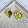 Hong Kong Estilo Vintage Diamante Incrustado Pérola Vidro Brincos de Pedra Cor Transparente Girassol Brincos Elegantes Estilo Palácio Brincos de Viajante