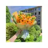 Rostro al sol Bouquet de Examen de Admisión Universitaria Girasol Primer Lugar Bouquet Tejido a Mano DIY Limpiapipas Despedida