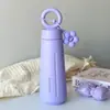 Taza Termo de Acero Inoxidable para Niñas de Aspecto Elegante y Sencillo con Asa de Flor Espesada al Vacío Portátil para Exteriores Viajes Taza de Agua