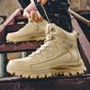 Botas de Combate de Caña Alta Nuevas 2025, Antideslizantes, Resistentes al Desgaste, Amortiguadoras Botas de Combate Terrestre, Botas Tácticas para Exteriores Estilo Campamento al Aire Libre, Calzado para Senderismo