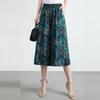 Pantalones Capri de Verano para Madres de Mediana Edad y Mayores, Cintura Elástica, Pantalones Delgados de Pierna Ancha, Pantalones Falda de Cintura Alta, Casuales y Versátiles