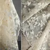 Encaje de gloria de la mañana de albaricoque francés bordado de malla degradado translúcido vestido de noche bordado falda de vestido de boda tela para ropa
